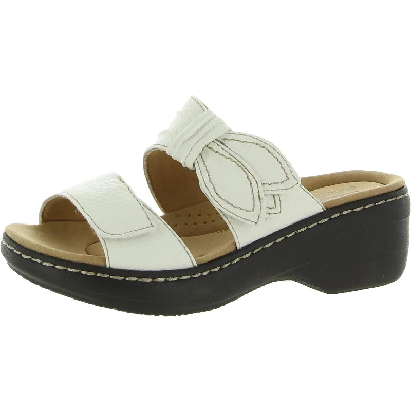 Luxury Casual Footwear Merliah Charm Womens Faux Leather Open Toe Wedge Sandals