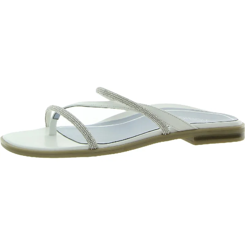 Fashion Deal Prism Womens Leather Strappy Slide Sandals
