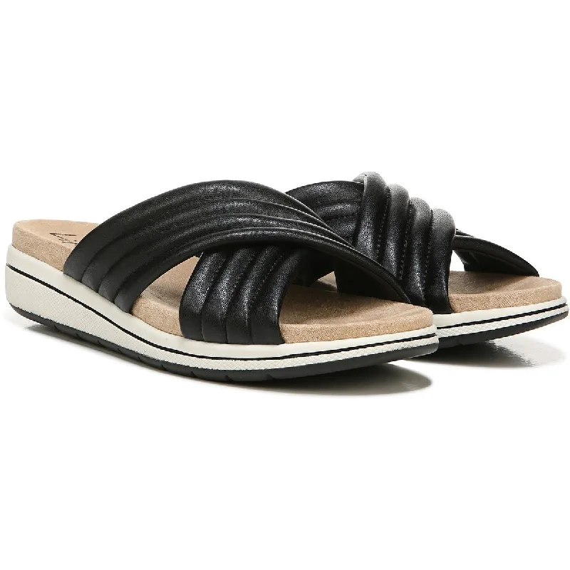 Massive Selection Sale Panama Womens Faux Leather Slip On Wedge Sandals