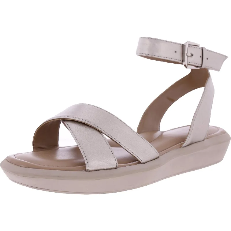 Flash Sales Jamila Womens Faux Leather Ankle Strap Wedge Sandals