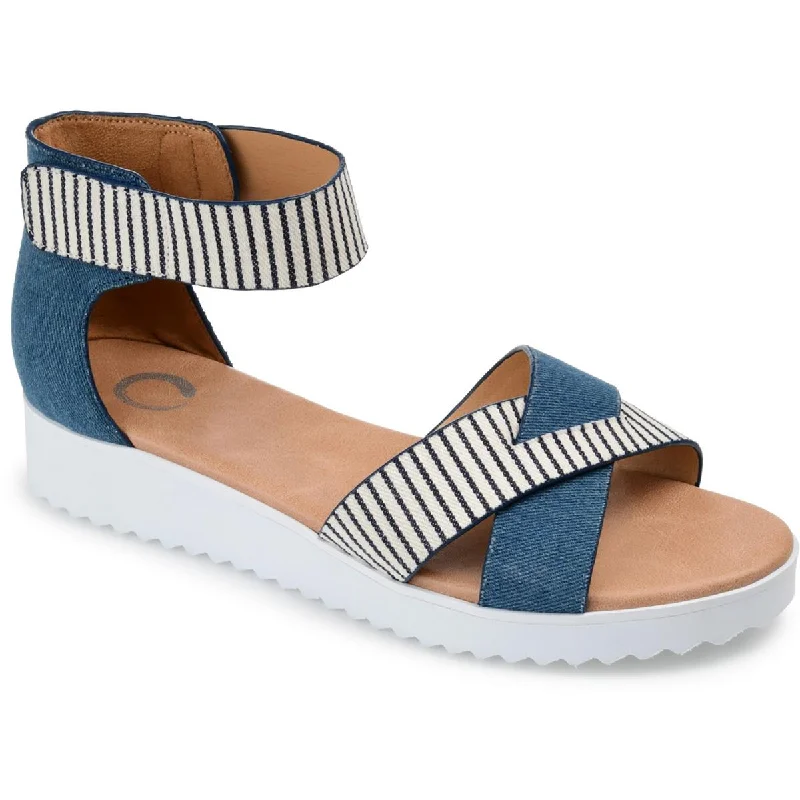 Chic Style, Always In Vogue Java Womens Strappy Slide On Wedge Sandals
