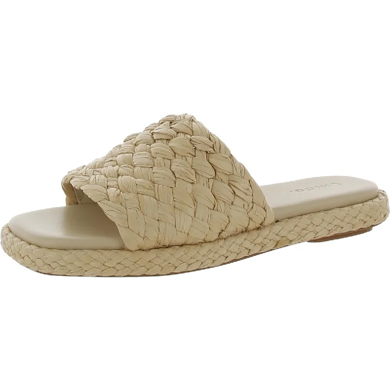 All-Day Comfort Shoes Rumi Womens Woven Square Toe Slide Sandals