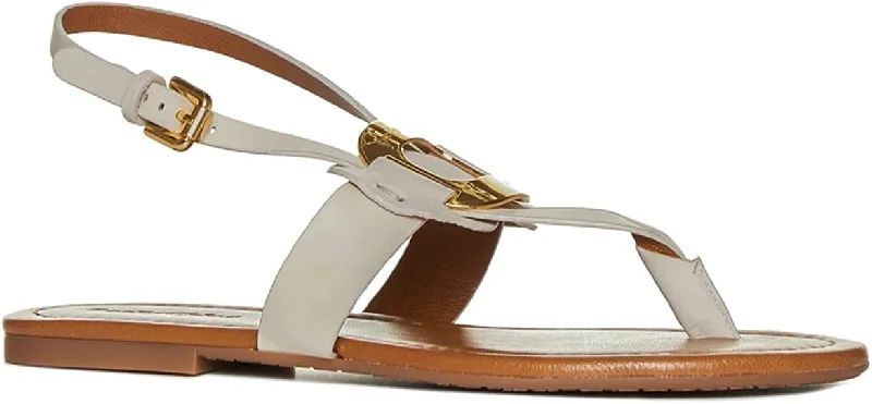 Must Haves See by Chloe Chany Natural White Flat Thong Sandals Shoes