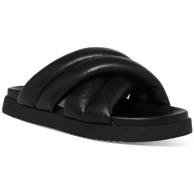 Discount Price Motte Womens Faux Leather Slip On Slide Sandals