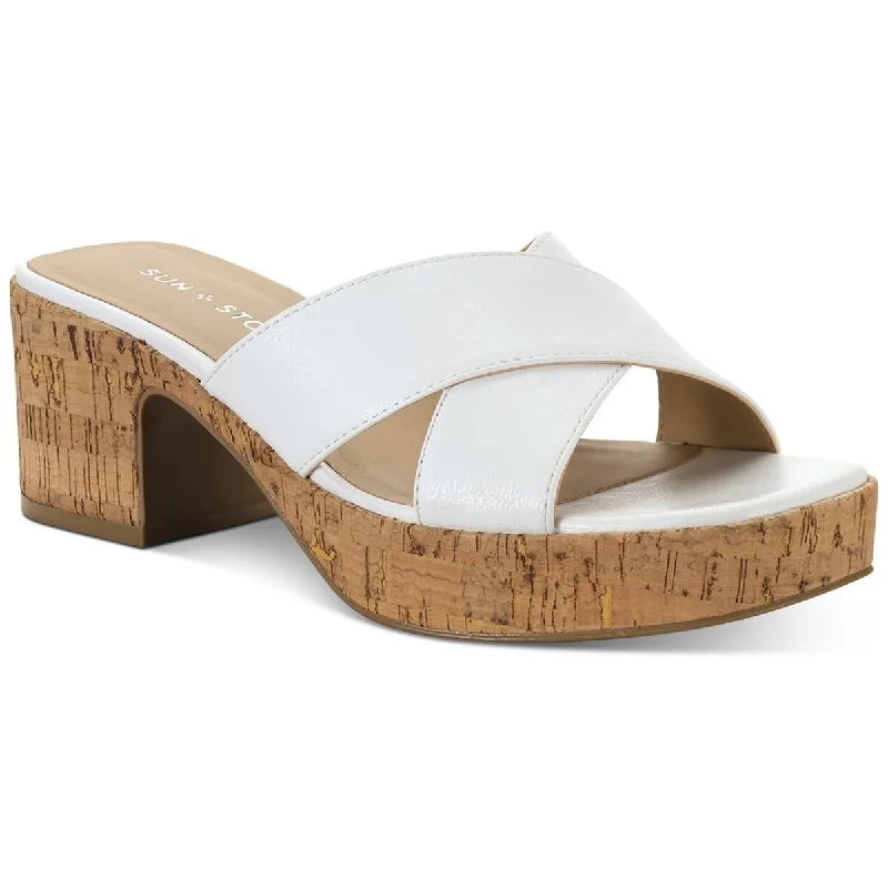 Sale Clearance Giigi  Womens Faux Leather Slide Block Heels