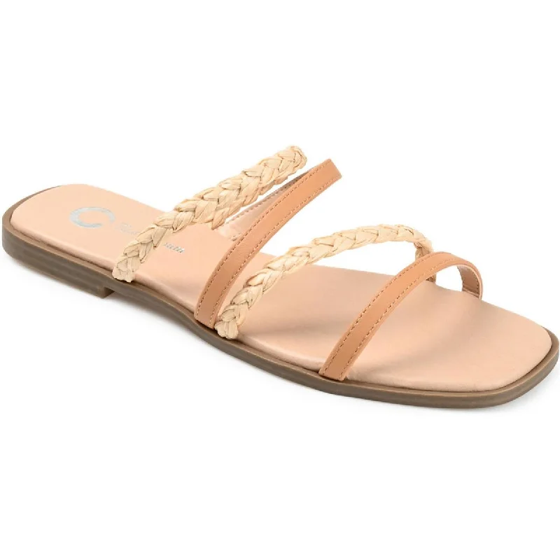 Flash Discount Brinna Womens Faux Leather Strappy Slide Sandals