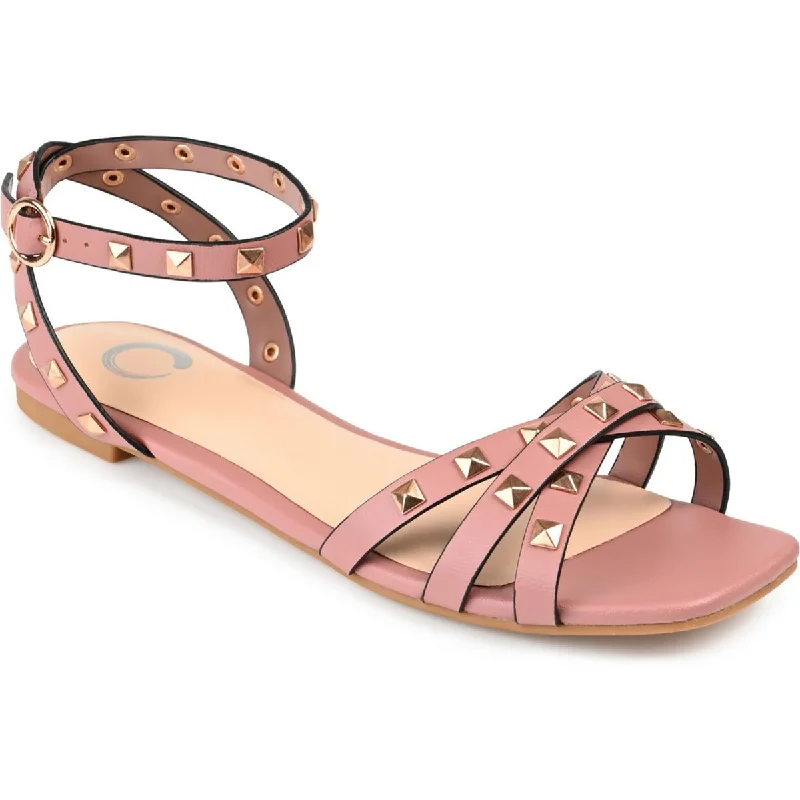 Save Big Zendaya Womens Faux Leather Studded Slingback Sandals