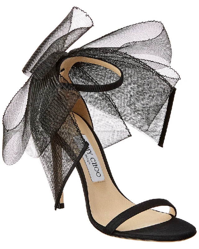 End Of Season Sale Jimmy Choo Aveline 100 Asymmetric Grosgrain Sandal