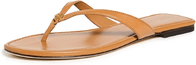 Chic Style Discounts Tory Burch Women's Leather Flip Flops, Caramel Corn