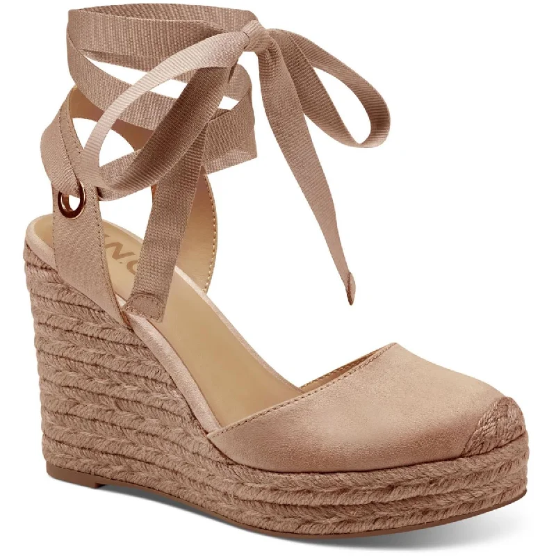 Day-To-Night Styles Maisie Womens Faux Suede Padded Insole Wedge Sandals
