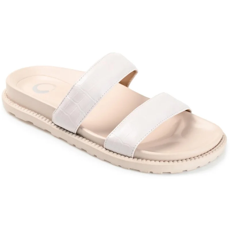 Lightweight Fashion Shoes Stellina Womens Faux Leather Crocodile Print Slide Sandals Lightweight Fashion Shoes Stellina Womens Faux Leather Crocodile Print Slide Sandals