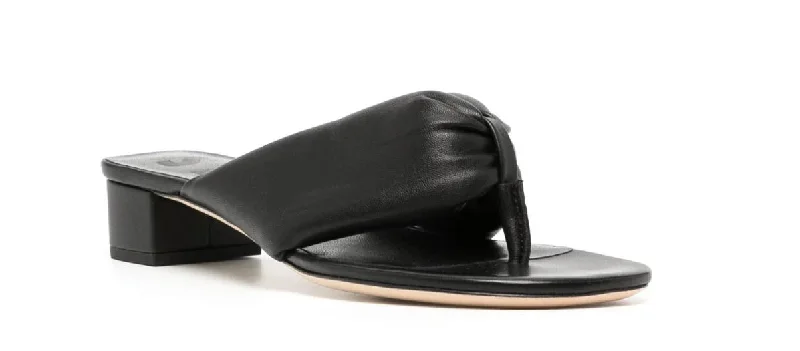 Versatile Fashion Shoes Staud Women's Dahlia 35MM Black Leather Thong Sandals