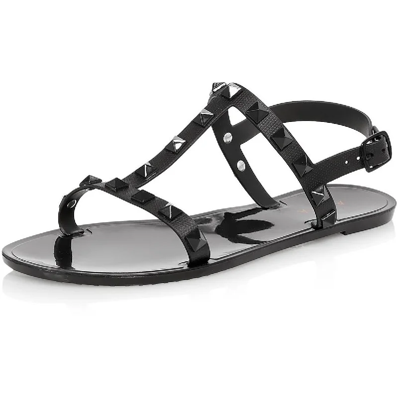 Street-Style Slip-Ons Womens Studded Open Toe Jelly Sandals