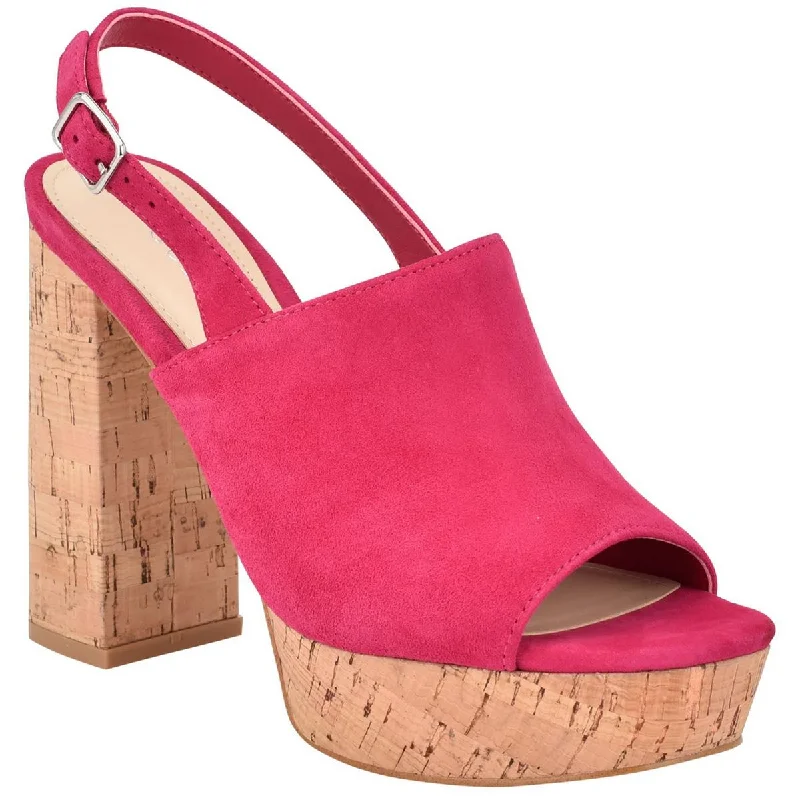 Breathable Shoes Caleesi Womens Cork Block Heel Platform Sandals