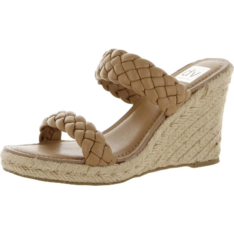 Lightweight Shoes Lagoona Womens Faux Leather Braided Wedge Sandals