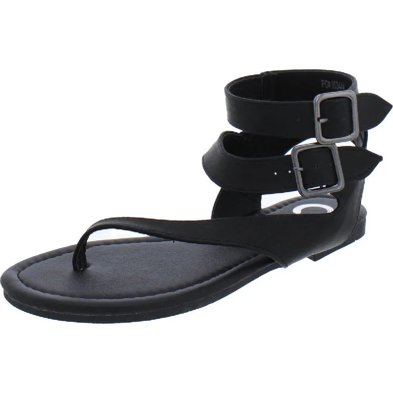 Comfortable Office Shoes Womens Faux Leather Ankle Strap