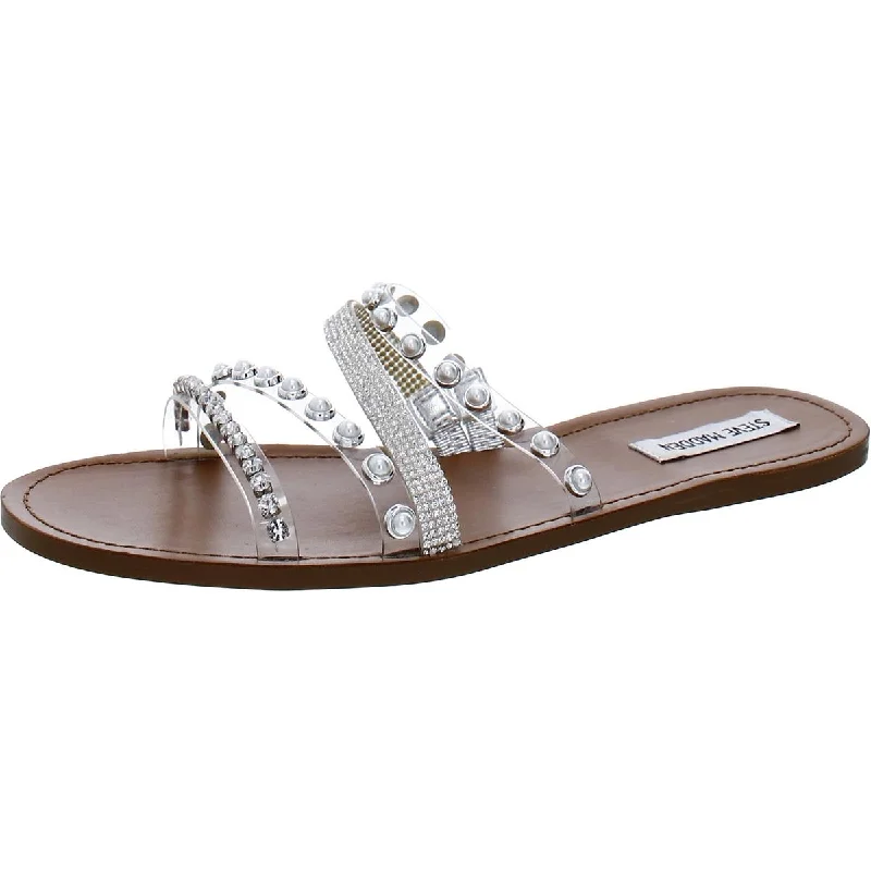 Stylish Deals Attentive Womens Embellished Slip-On Slide Sandals