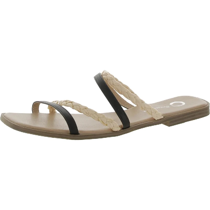 Soft Sole Shoes Discount Womens Faux Leather Flats Slide Sandals