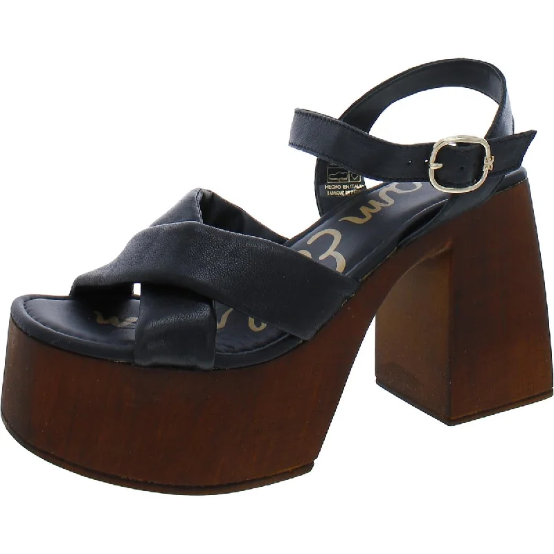 Vintage-Inspired Shoes Deal Suzannah Womens Leather Ankle Strap Platform Sandals