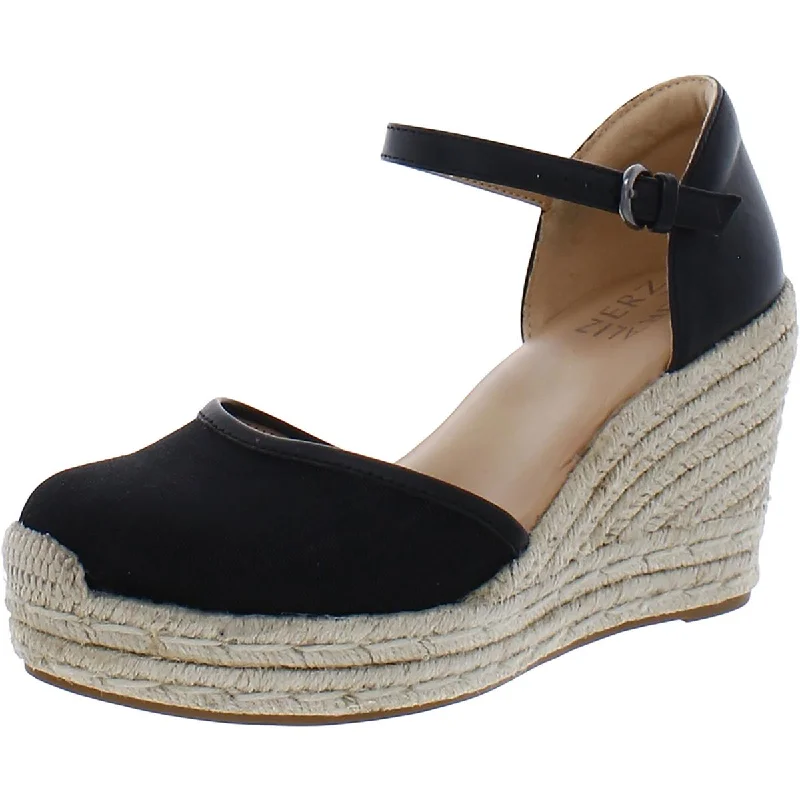 Ultra-Soft Flats Deal Bianca Womens Leather Platform Wedge Sandals