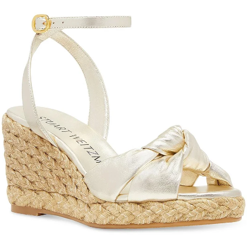 Classic Casual Shoes Sale Playa Womens Leather Knot-Front Wedge Sandals