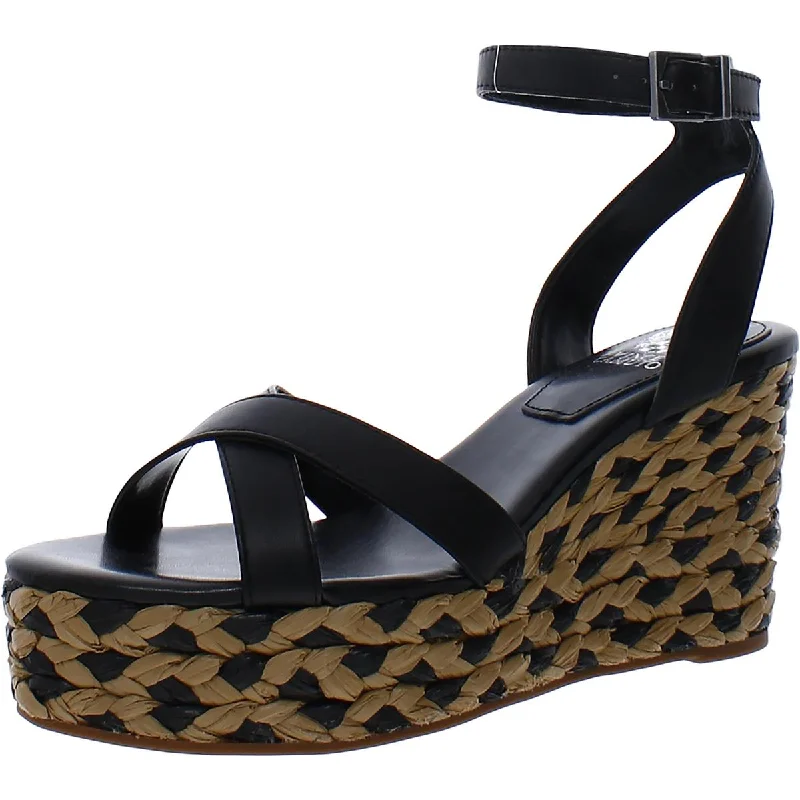 Vintage-Inspired Footwear Sale Fettana Womens Leather Criss-Cross Wedge Sandals