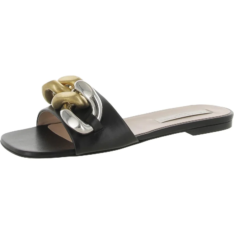 Travel-Friendly Footwear Promotion Falabella Womens Faux Leather Slip-On Slide Sandals