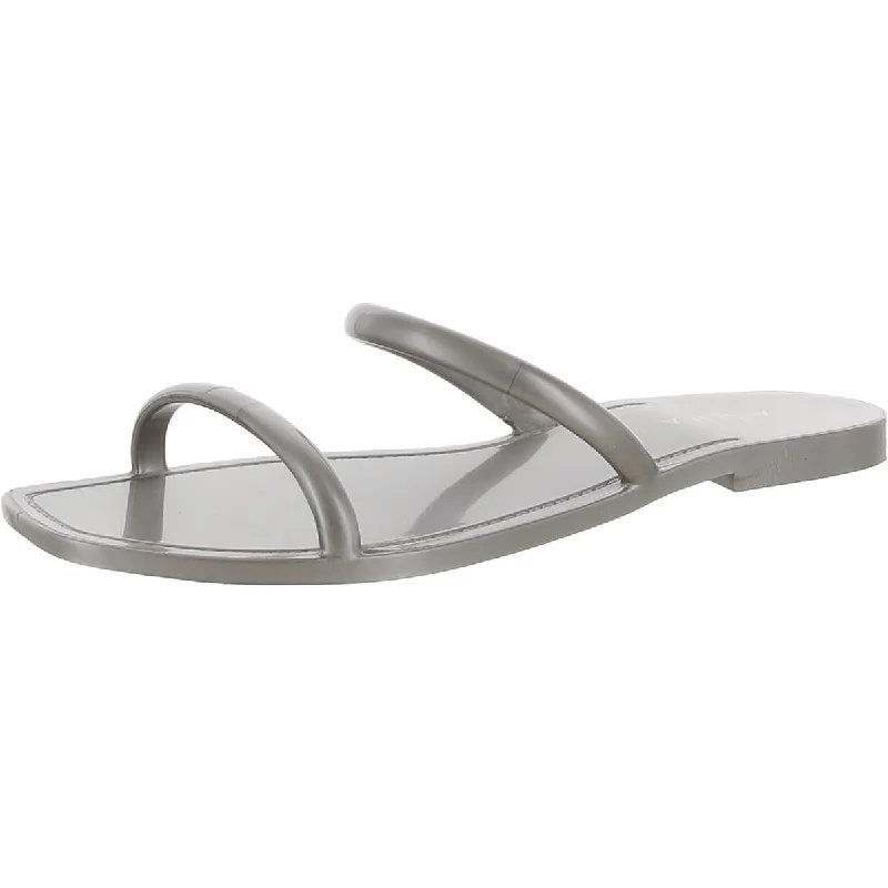 Comfortable Outdoor Shoes Womens Metallic Slip On Jelly Sandals