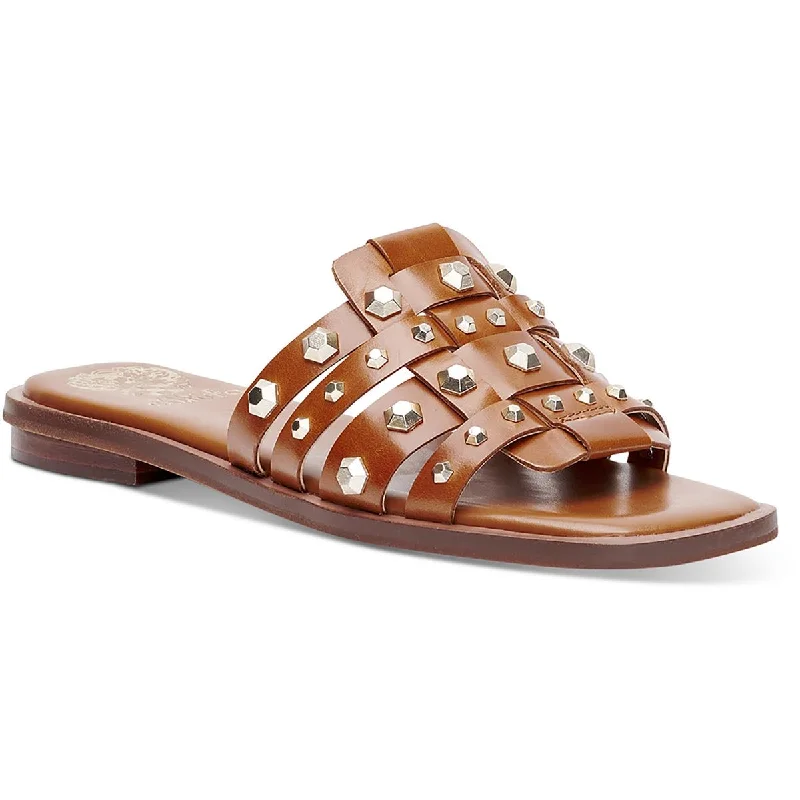 Fresh Fashion Discounts Neverna Womens Leather Studded Slide Sandals