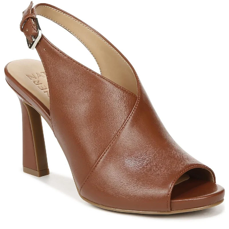 Stylish Shoe Discounts Harvel  Womens Faux Leather Peep-Toe Slingback Sandals
