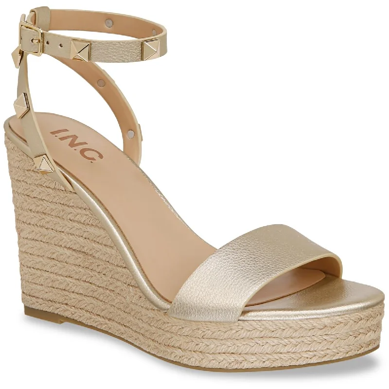 All-Season Shoes Deal Maverickp Womens Faux Leather Ankle Strap Wedge Sandals