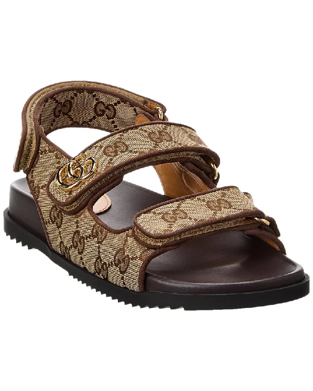 Style Without Limits Gucci Gg Canvas & Leather Sandal