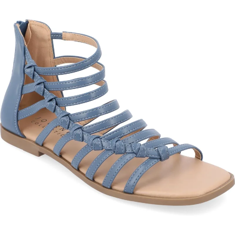 Casual Chic Deals Petrra Womens Faux Leather Ankle Gladiator Sandals