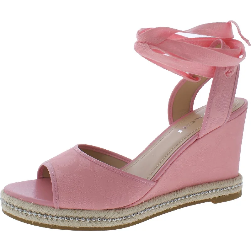 Mega Sale Womens Leather Trim Ankle Tie Slingback Sandals
