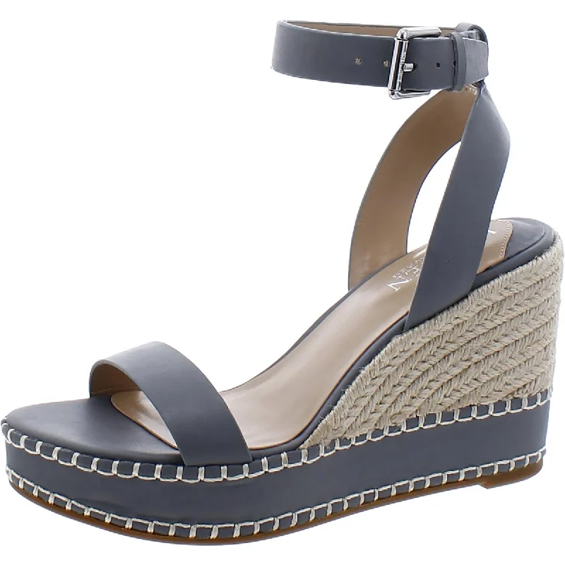 Get The Latest Trends Hilarie Womens Leather Wedge Slingback Sandals