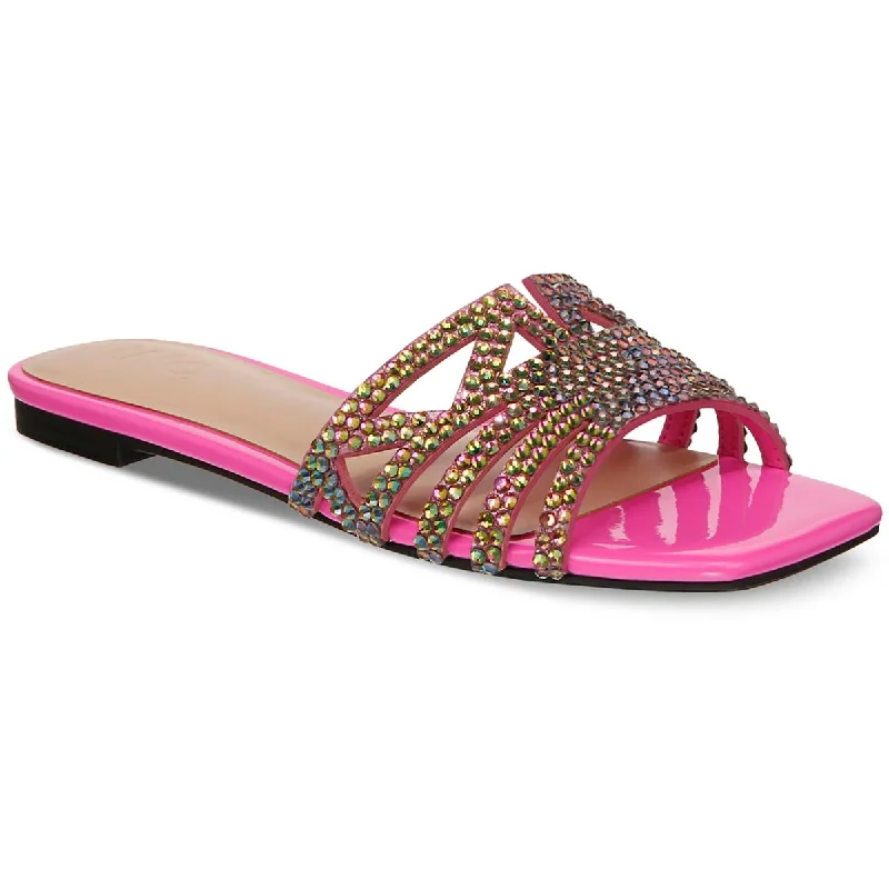 Comfortable Slip-On Shoes Tianah Womens Rhinestone Slip On Slide Sandals