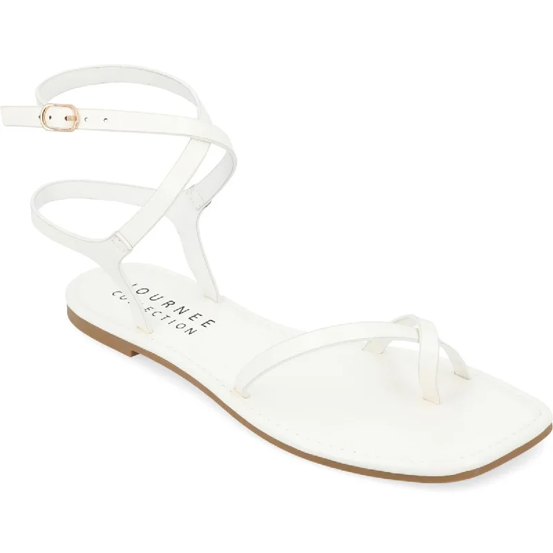 Discount Store Charra Womens Faux Leather Square Toe Strappy Sandals