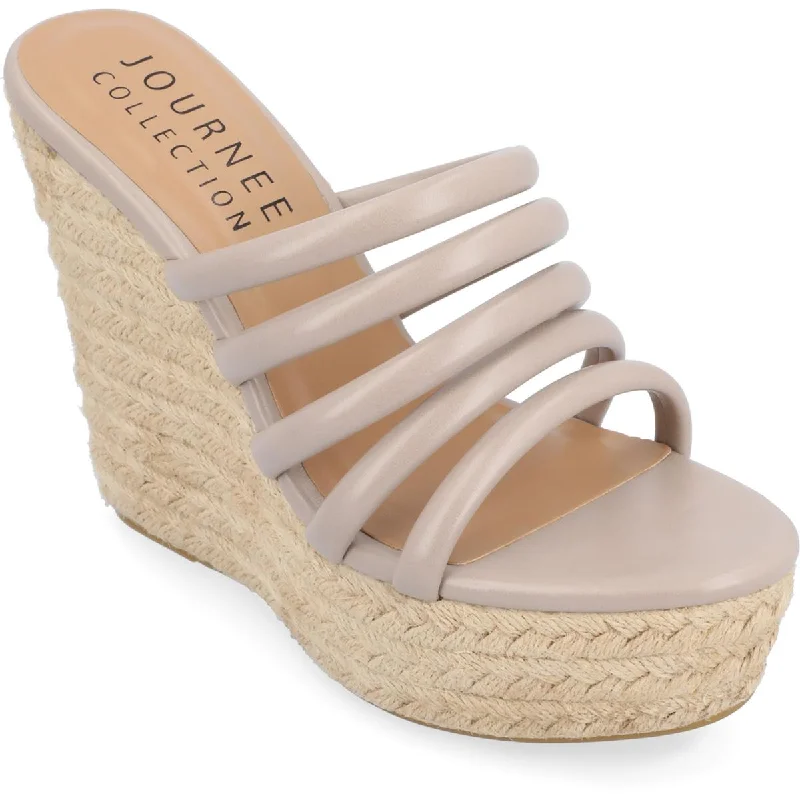 Insane Discount Onslaught CYNTHIE Womens Puffy straps Round toe Wedge Sandals