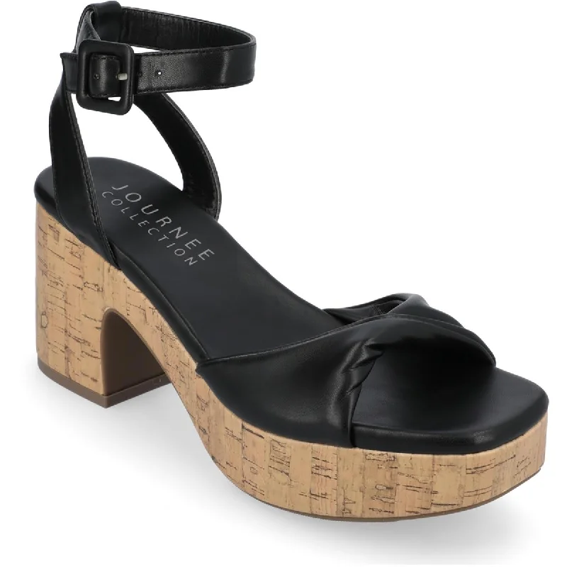 Walking Comfort Shoes EIANNA Womens Faux Leather Block Heel