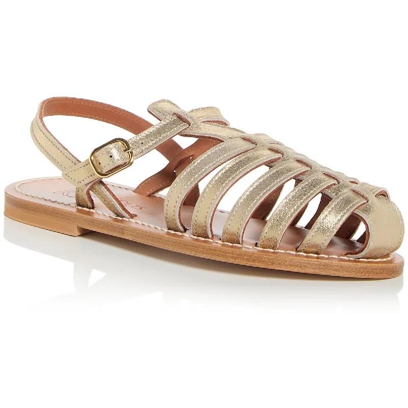 Spring Fashion ADRIEN   Womens Faux Leather Rubber Sole Slingback Sandals