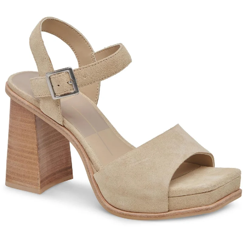 Easy Elegance Sales AUBREY Womens Suede Ankle Strap Mule Sandals