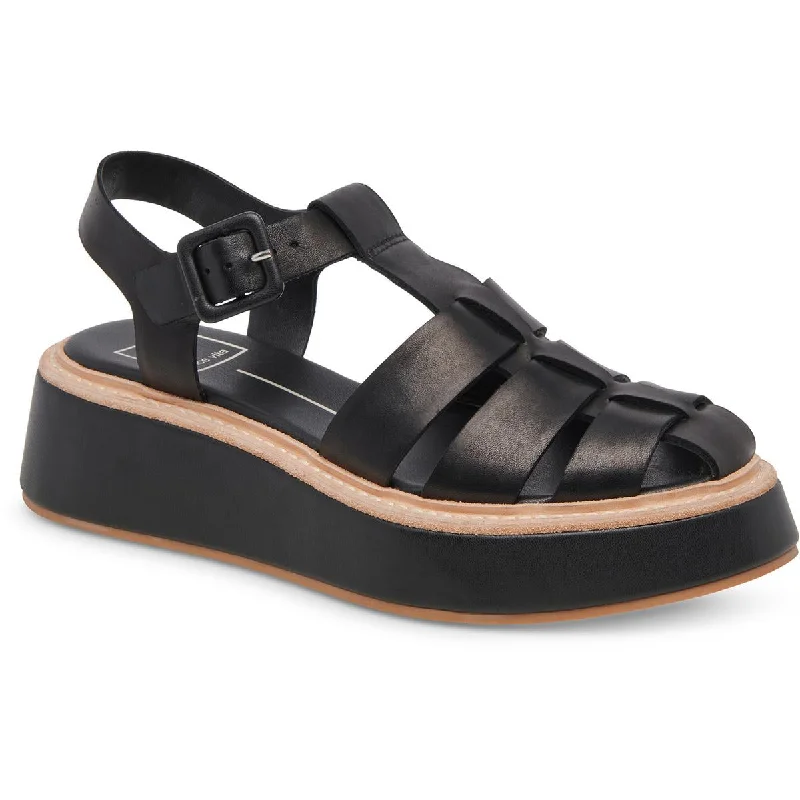 Embrace New Fashion TRISTY Womens Leather Ankle Strap Flatform Sandals