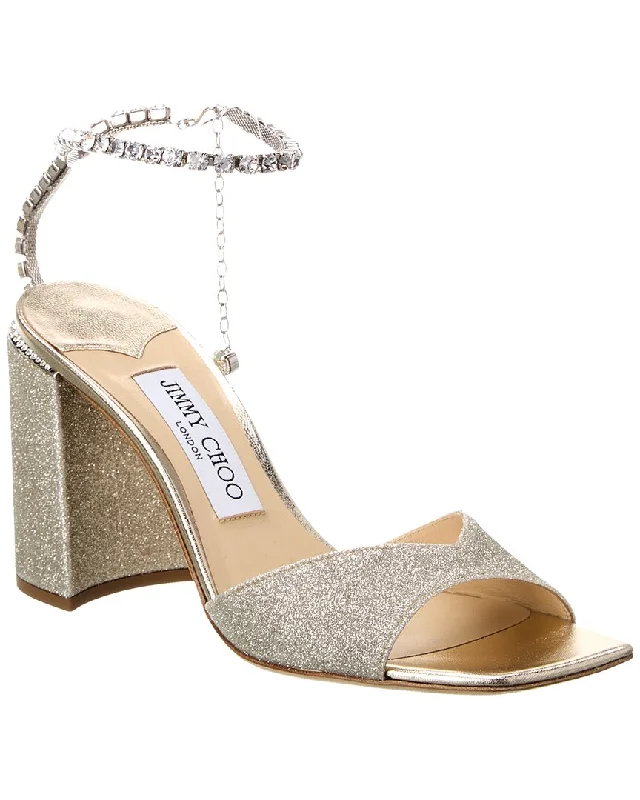Chic & Cozy Collection Jimmy Choo Saeda Block Heel 85 Glitter Sandal