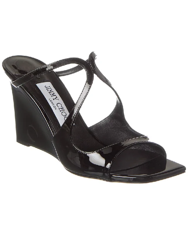 Lightweight Fashion Shoes Jimmy Choo Anise 85 Patent Wedge Sandal