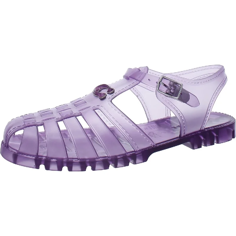 Chic Trend Collection Womens Logo Caged Jelly Sandals