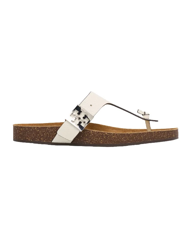 Hot Styles Tory Burch Women's Mellow Croc Embossed Thong Sandals, Blanc/Light Oak