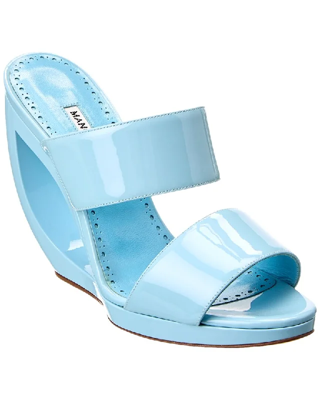 Big Discounts Manolo Blahnik Welli 105 Patent Wedge Sandal