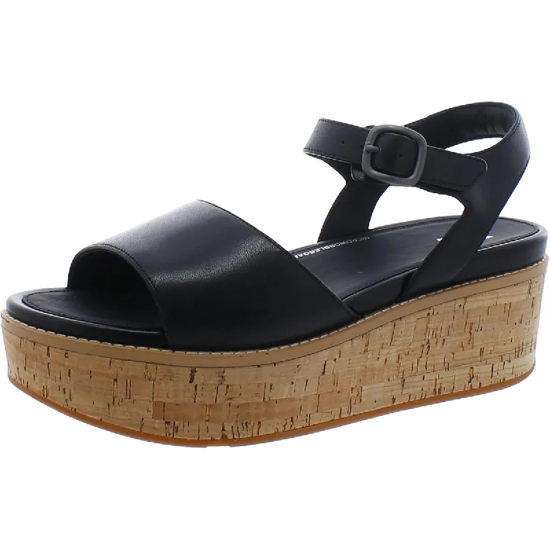 Chic And Edgy Eloise Cork Womens Leather Platform Sandals