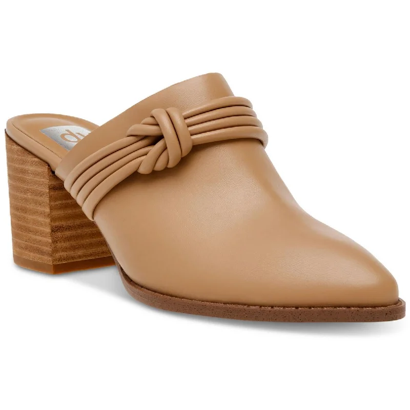 Trend Leading Collection Tabitha Womens Faux Leather Slip On Block Heel
