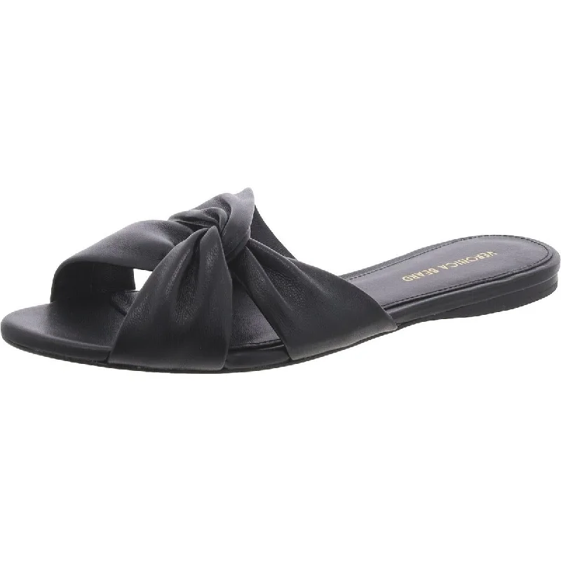 Spring Offer Womens Leather Flat Slide Sandals